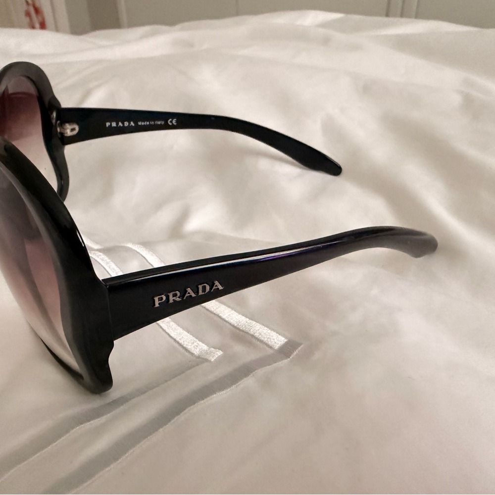 Stylish Large Black Authentic Prada Sunglasses - image 6